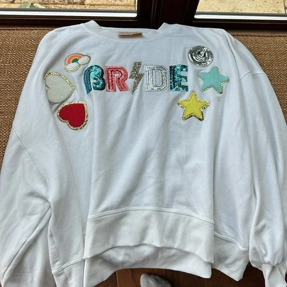 Judith March “Bride” long sleeve shirt sweatshirt with balloon sleeves - Picture 2 of 4